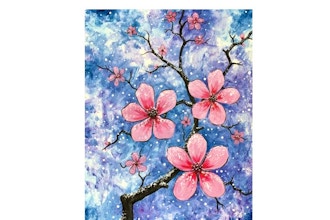 Paint Nite: Snow Dusted Cherry Blossoms